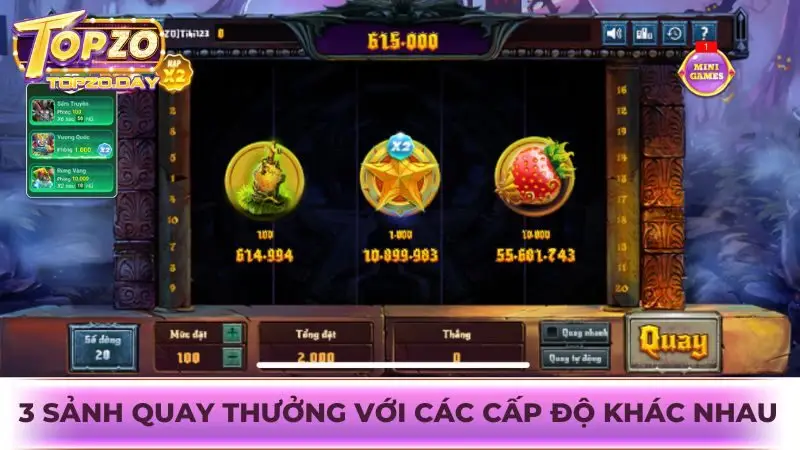 Slot Vương Quốc - Khám phá thế giới kẹo ma kỳ bí tại Topzo 3 Mang đến 3 sảnh quay thưởng với các cấp độ khác nhau