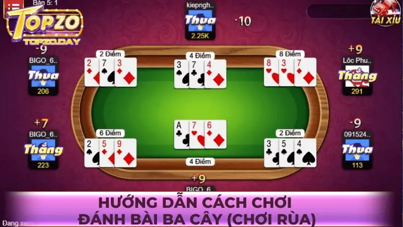 Hướng dẫn cách chơi đánh bài ba cây theo kiểu rùa