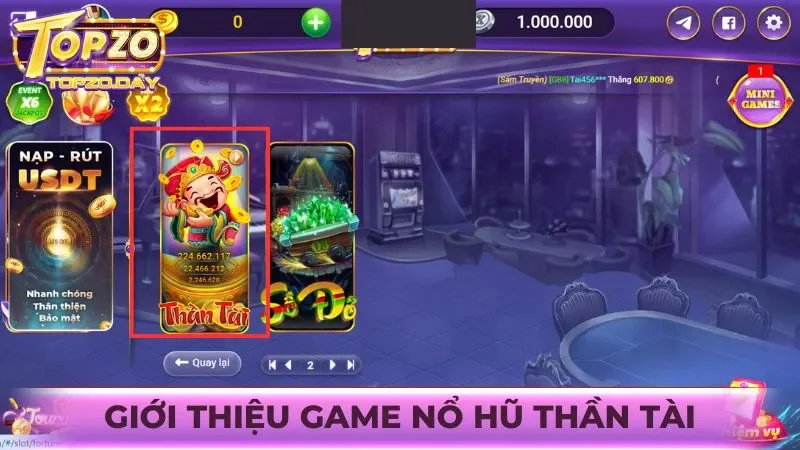 Nổ hũ Thần Tài: Săn thưởng liên tục với Jackpot tiền tỷ 1 Giới thiệu về game slot Thần Tài tại Topzo