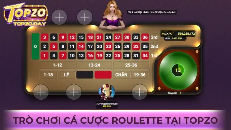 Roulette Topzo: Các cửa cược cơ bản và xác suất thắng 1 Trò chơi Roulette là trò chơi cá cược hot nhất hiện nay